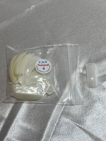 USN Natural II Nail Tip (NII), BIG Bag (Pk: 100 pcs / Small Bag, 10 Small Bags / Big Bag), 000
