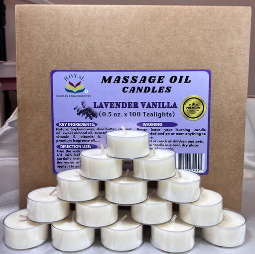 Royal Massage Oil Candles 0.5oz, LAVENDER VANILLA, BOX (Pk: 100 pcs/box)