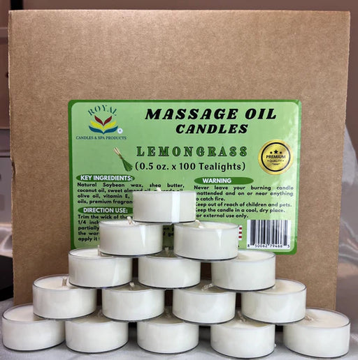 Royal Massage Oil Candles 0.5oz, LEMONGRASS, BOX (Pk: 100 pcs/box)