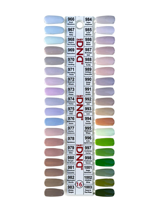 DND Nail Lacquer And Gel Polish #16, Full Line Of 36 Colors (From 966 To 1003), 0.5oz