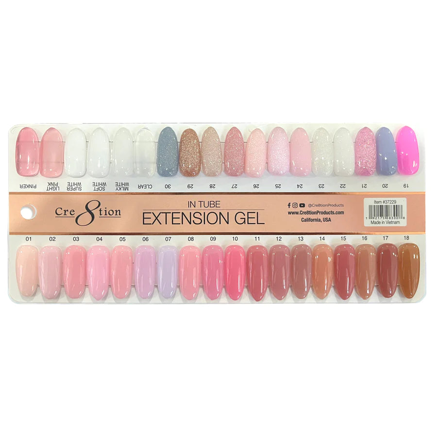 Cre8tion In Tube Extension Gel 2oz, Sample tips