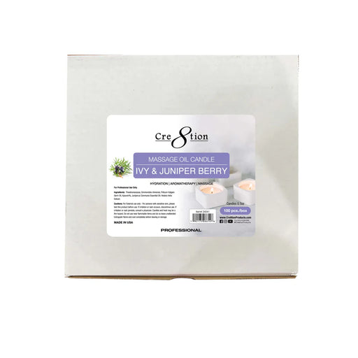 Cre8tion Massage Oil Candles 0.5oz, IVY & JUNIPER BERRY BOX (Pk: 100 pcs/box)