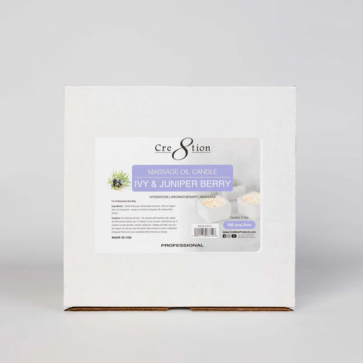 Cre8tion Massage Oil Candles 0.5oz, IVY & JUNIPER BERRY BOX (Pk: 100 pcs/box)