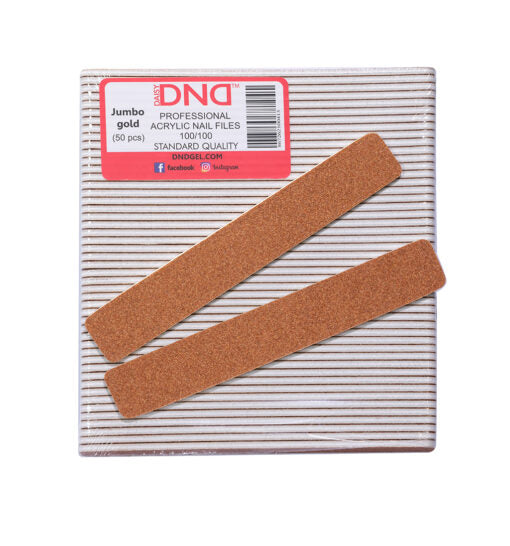 DND Acrylic Nail File, JUMBO GOLD, Grit 100/100, 50 pcs/pack OK1202LK