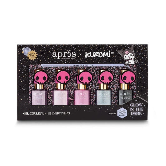 Apres Kuromi Naughty and Nice Flash Glitter Gel Couleur Set - (Set of 5) - 10ml