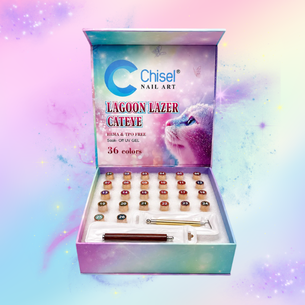 Chisel Lagoon Lazer Cat Eye Gel 0.5oz, KIT (36 Colors)
