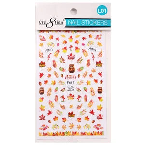Cre8tion Nail Art - Sticker MAPLE LEAVES Collection (11 Styles) - L01