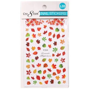 Cre8tion Nail Art - Sticker MAPLE LEAVES Collection (11 Styles) - L03