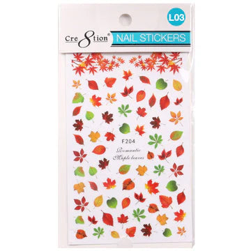Cre8tion Nail Art - Sticker MAPLE LEAVES Collection (11 Styles) 000