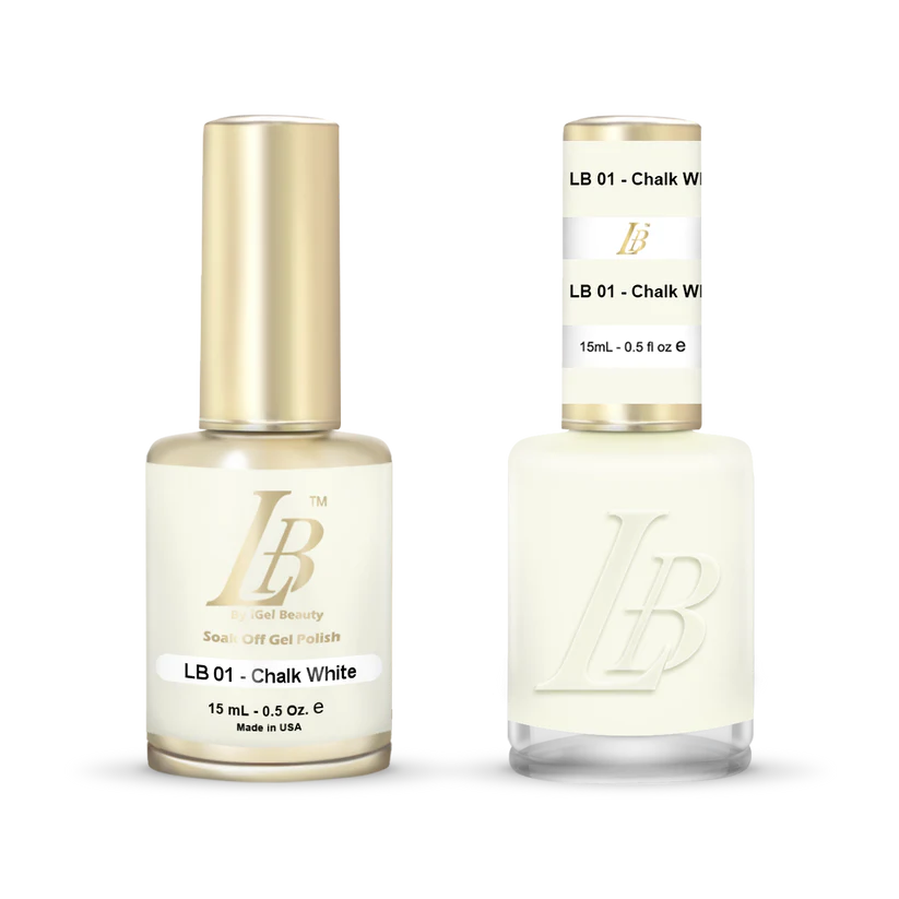 iGel Nail Lacquer & Gel Polish, LB Professional Collection, LB001, Chalk White, 0.5oz
