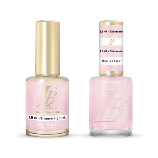 iGel Nail Lacquer & Gel Polish, LB Professional Collection, LB007, Shimmering Pink, 0.5oz