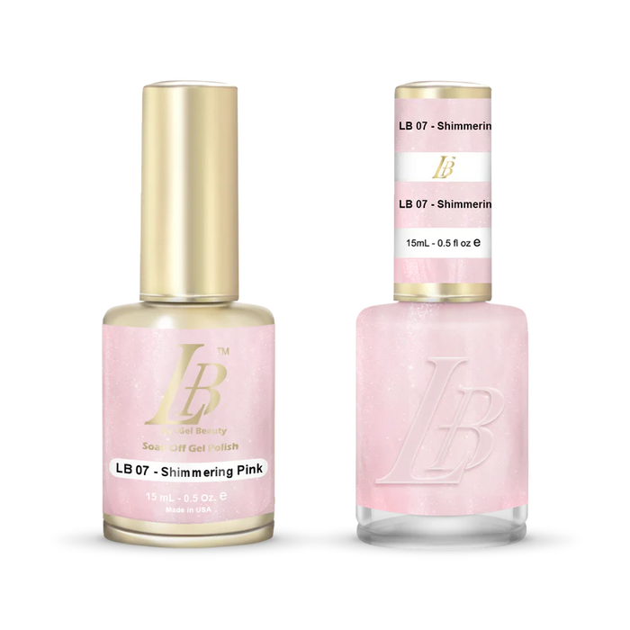 iGel Nail Lacquer & Gel Polish, LB PROFESSIONAL Collection, LB007, Shimmering Pink, 0.5oz