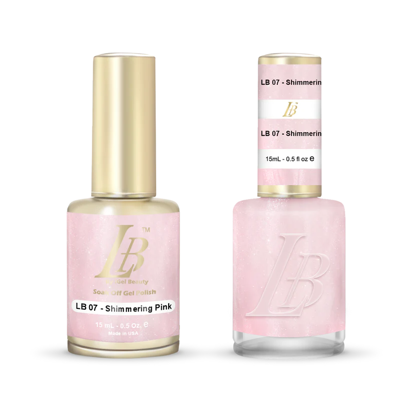 iGel Nail Lacquer & Gel Polish, LB PROFESSIONAL Collection, LB007, Shimmering Pink, 0.5oz
