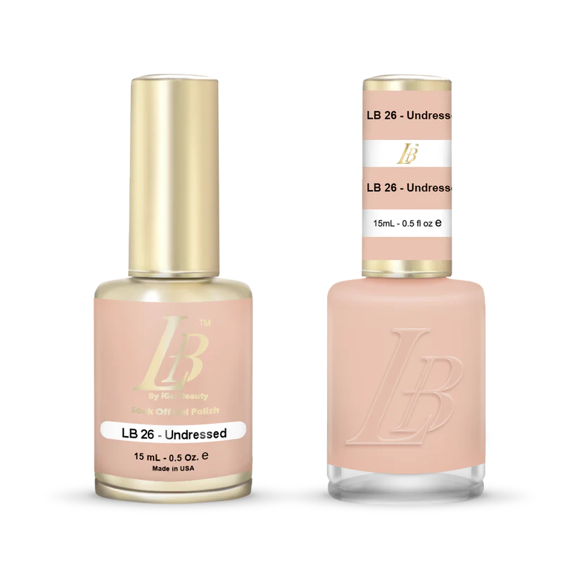 iGel Nail Lacquer & Gel Polish, LB Professional Collection, LB026, Undressed, 0.5oz