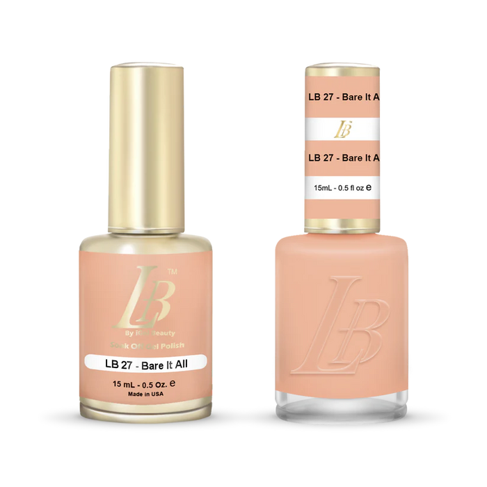iGel Nail Lacquer & Gel Polish, LB Professional Collection, LB027, Bare It All, 0.5oz