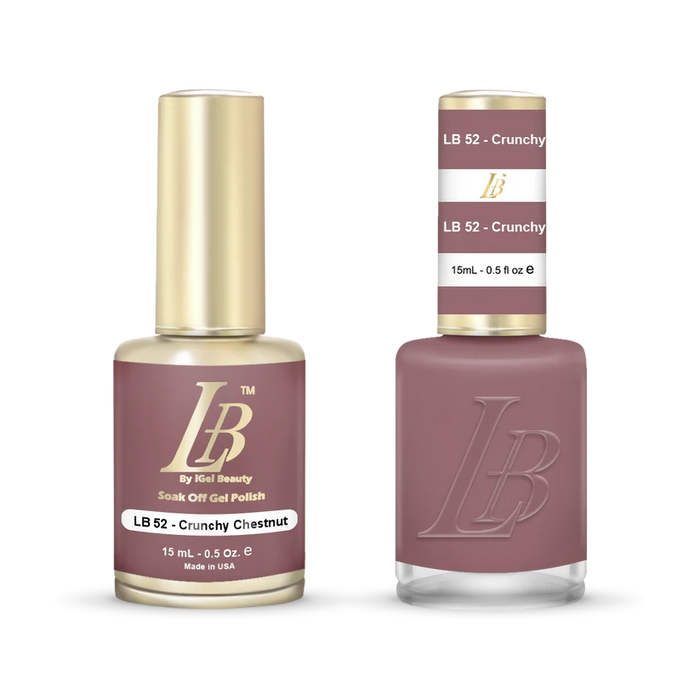 iGel Nail Lacquer & Gel Polish, LB Professional Collection, LB052, Crunchy Chestnut, 0.5oz