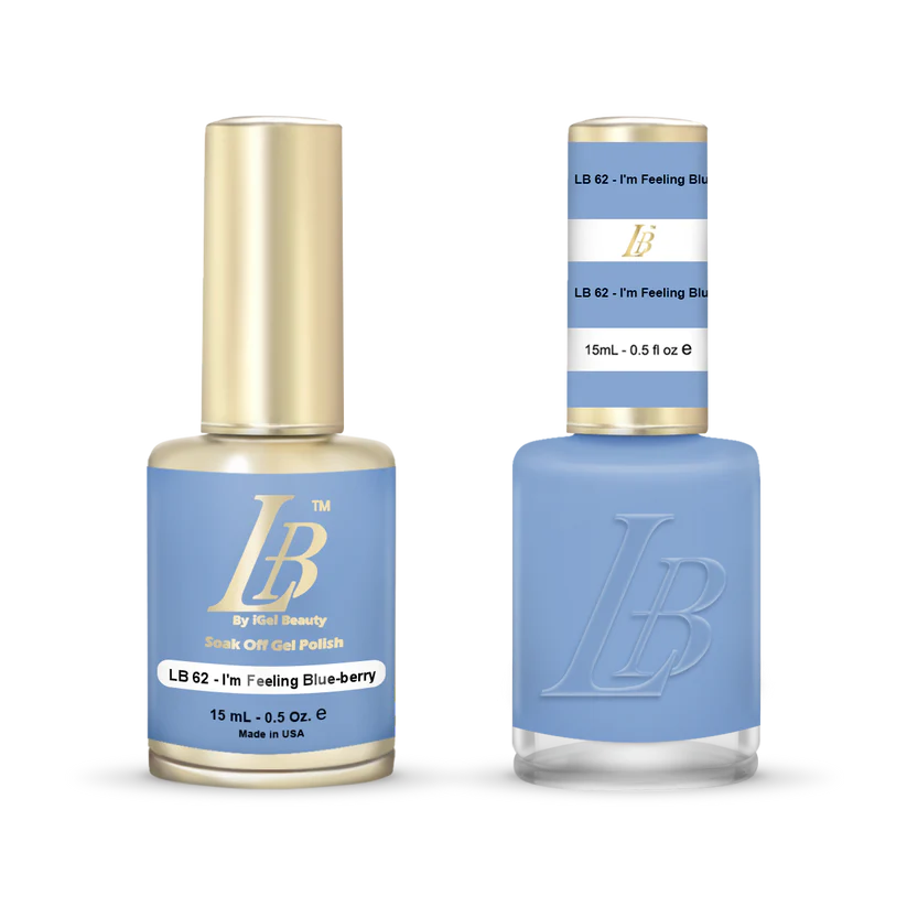 iGel Nail Lacquer & Gel Polish, LB Professional Collection, LB062, I'm Feeling Blue-Berry, 0.5oz