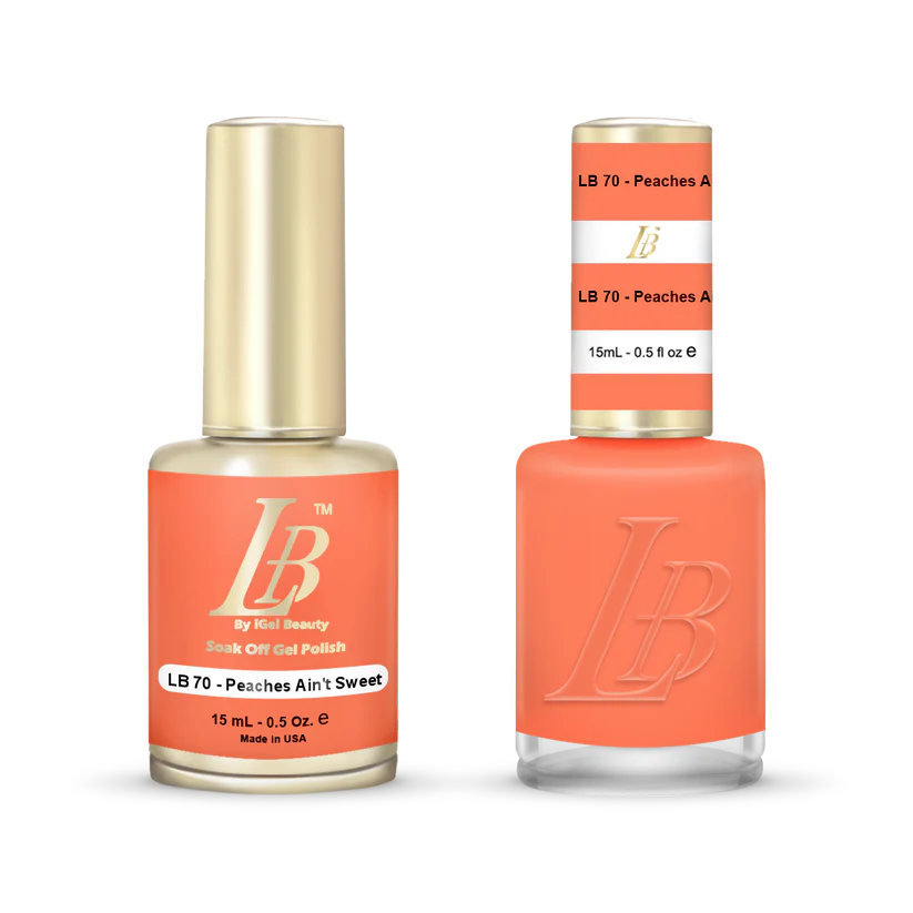 iGel Nail Lacquer & Gel Polish, LB Professional Collection, LB070, Peaches Ain't Sweet, 0.5oz