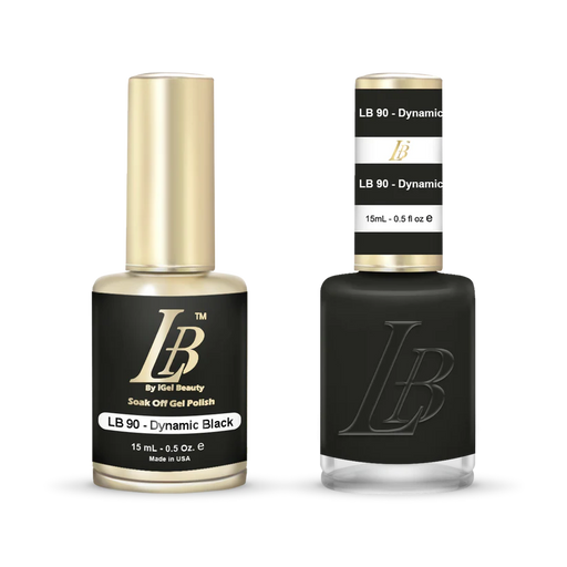 iGel Nail Lacquer & Gel Polish, LB Professional Collection, LB090, Dynamic Black, 0.5oz