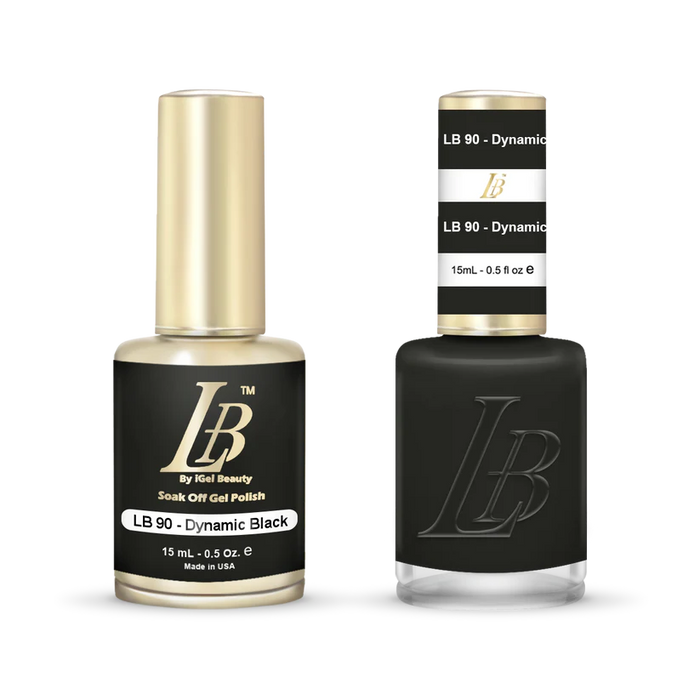iGel Nail Lacquer & Gel Polish, LB Professional Collection, LB090, Dynamic Black, 0.5oz