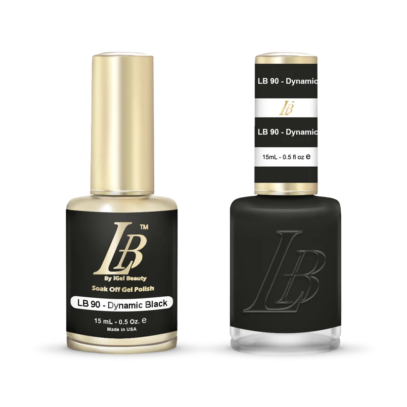 iGel Nail Lacquer & Gel Polish, LB Professional Collection, LB090, Dynamic Black, 0.5oz