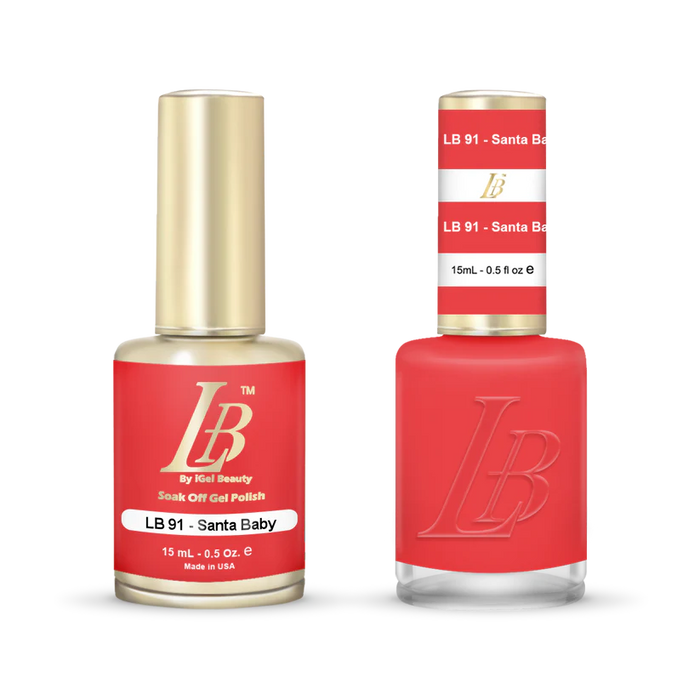 iGel Nail Lacquer & Gel Polish, LB Professional Collection, LB091, Santa Baby, 0.5oz