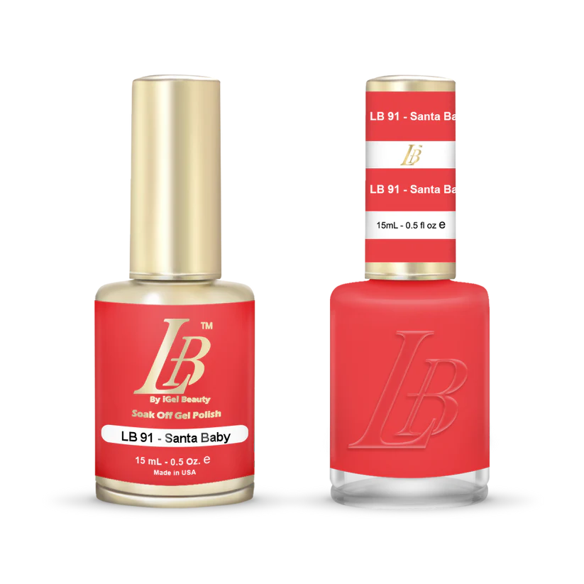 iGel Nail Lacquer & Gel Polish, LB Professional Collection, LB091, Santa Baby, 0.5oz