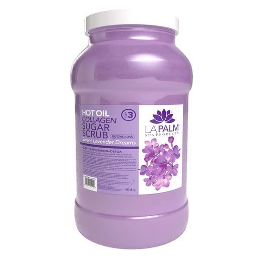 La Palm, Organic Hot Oil Sugar Scrub, Lavender Purple, 1Gal OK0711MD