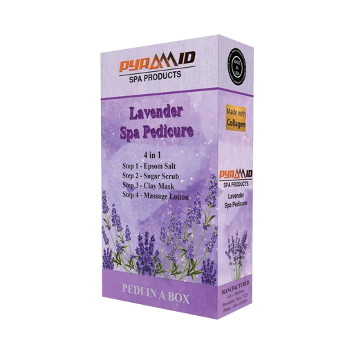 Pyramid Spa Pedicure 4in1 (Made With COLLAGEN), LAVENDER, CASE (Pk: 50 packs/case)