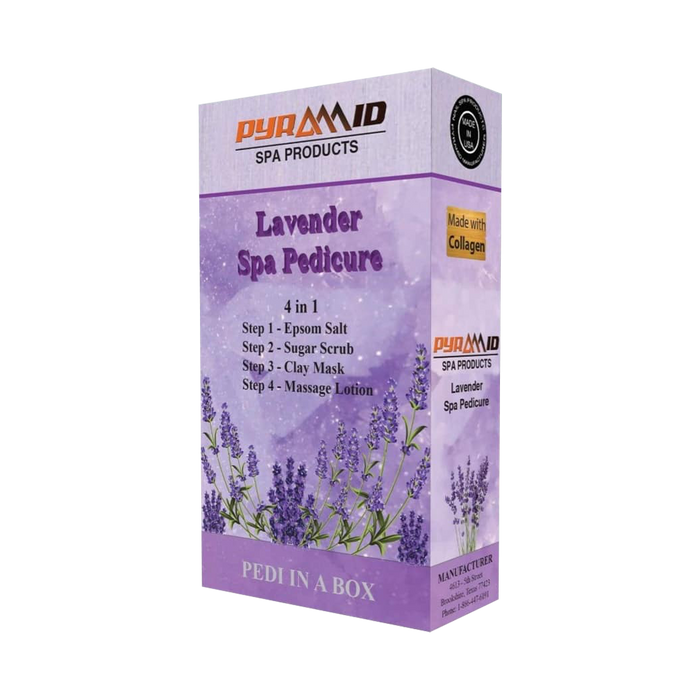 Pyramid Spa Pedicure 4in1 (Made With COLLAGEN), LAVENDER, CASE (Pk: 50 packs/case)
