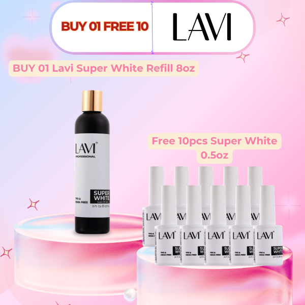LAVI Super White Refill 8oz (Hema & TPO Free) V2, Buy 01 Get 10 LAVI Super White 0.5oz (Hema & TPO Free) V2 FREE