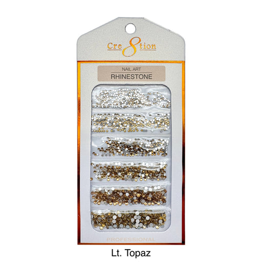 Cre8tion Rhinestone Nail Art -  Light Topaz (Pk: 80 pcs/pack) - SKU 1101-1018