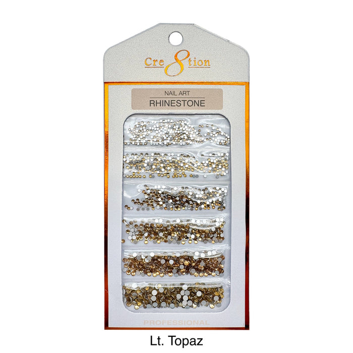 Cre8tion Rhinestone Nail Art -  Light Topaz (Pk: 80 pcs/pack) - SKU 1101-1018