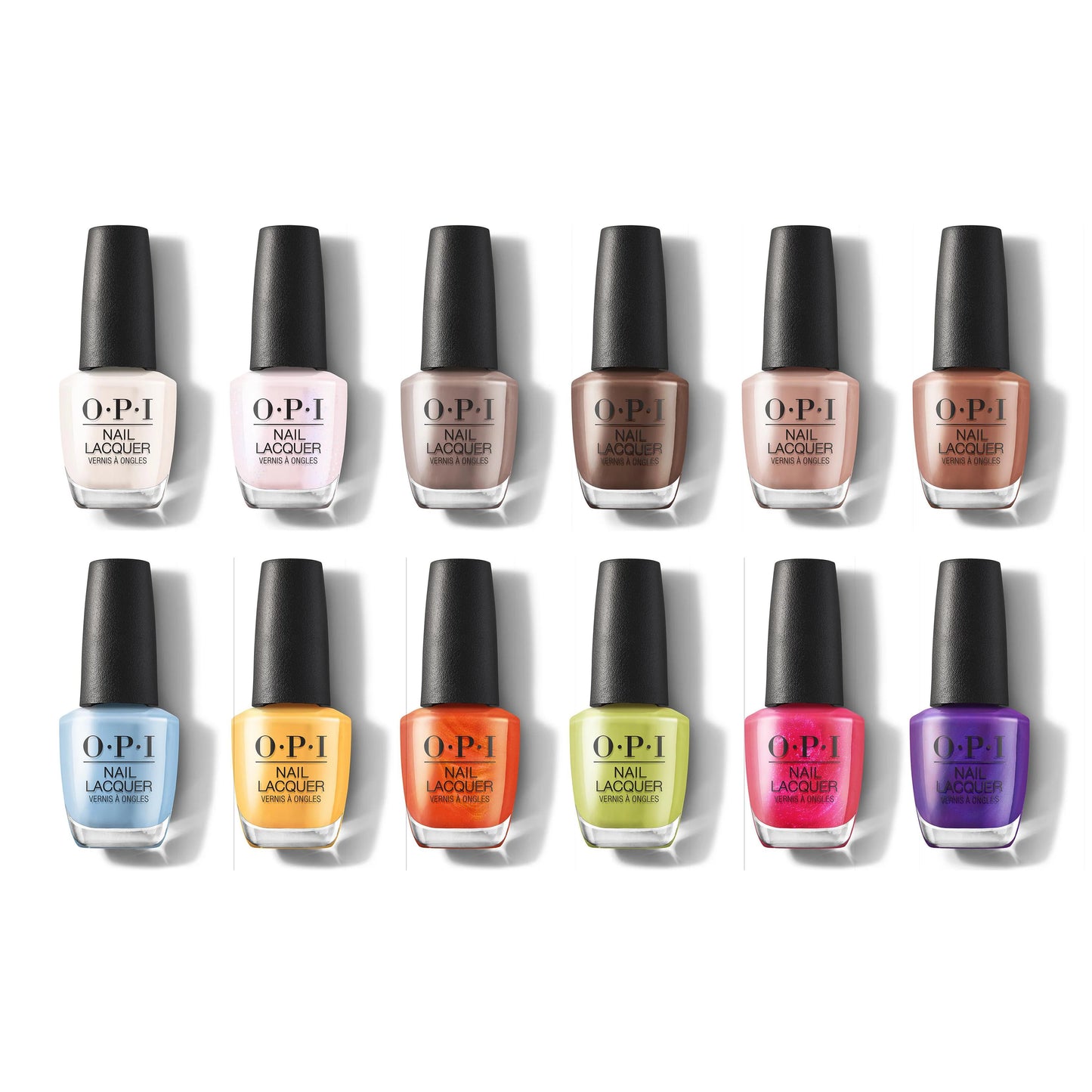 OPI Nail Lacquer, Malibu - Summer Collection 2021, Full Line Of 12 Colors (From N76 To N87), 0.5oz