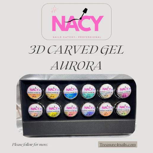 Nacy 3D Aurora Carved Gel Collection (12 Colors) Full Line