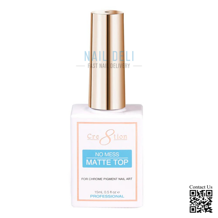 Cre8tion No Mess Chrome Matte, Top Gel, 0.5oz, 0916-3687