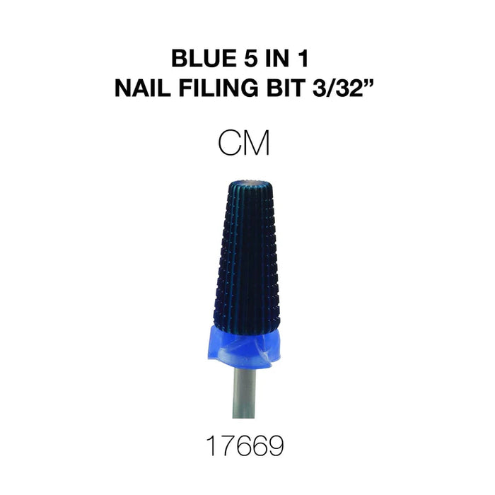 Cre8tion Blue 5in1 Nail Filing Bit - CM 3/32 (Pk: 50 pcs/box)