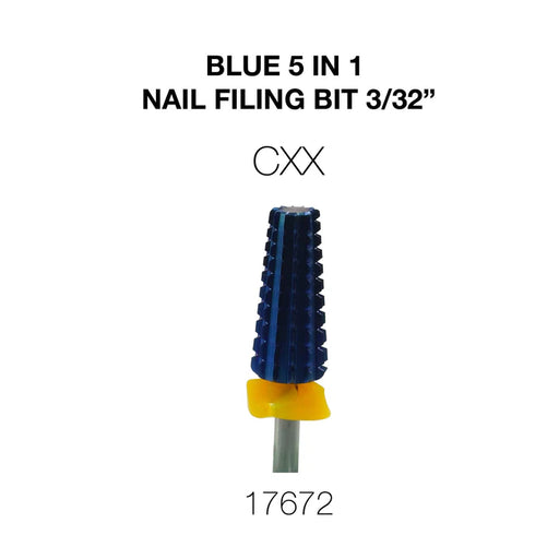 Cre8tion Blue 5in1 Nail Filing Bit - CXX 3/32 (Pk: 50 pcs/box)