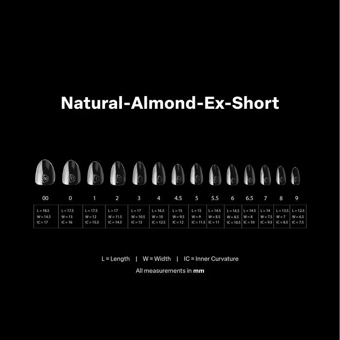 Apres Natural Almond Extra Short, Box of Tips, N-AXS