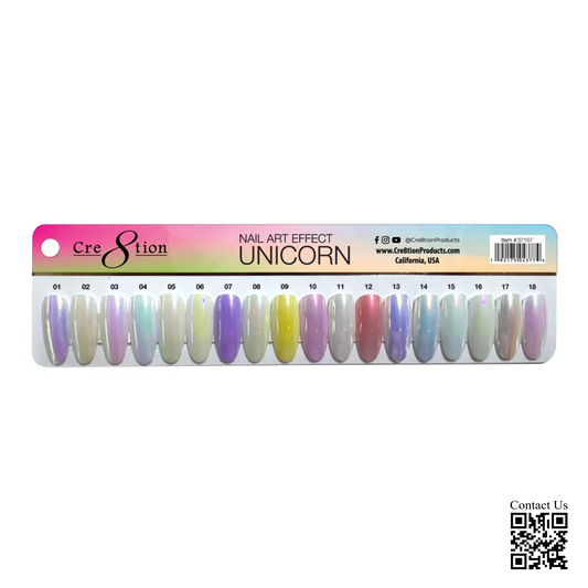 Cre8tion Nail Art Unicorn Effect, Color Board 18 Colors