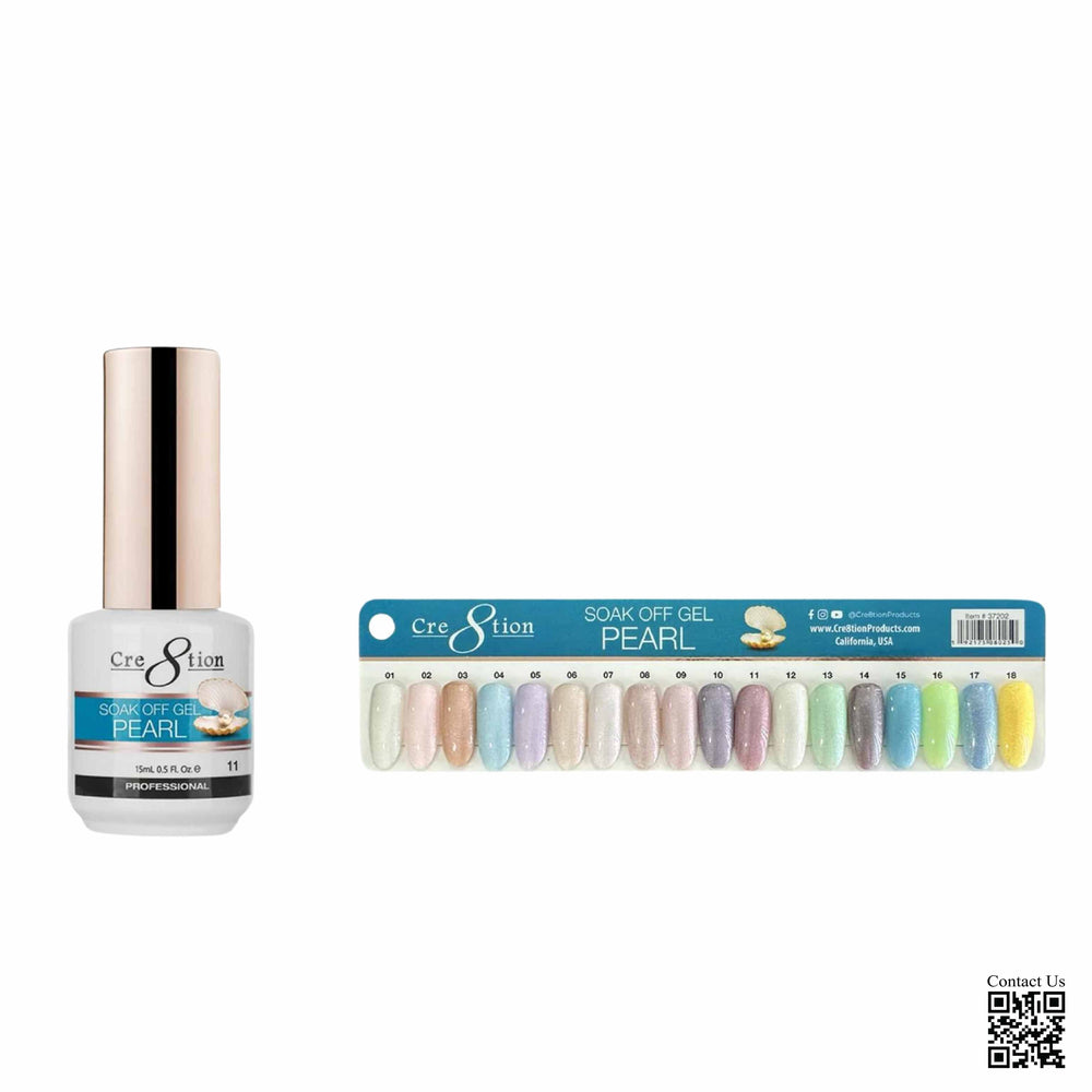 Cre8tion Gel 0.5oz - PEARL (18 Colors) Collection 000