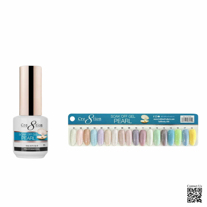 Cre8tion Gel 0.5oz - PEARL (18 Colors) Collection 000