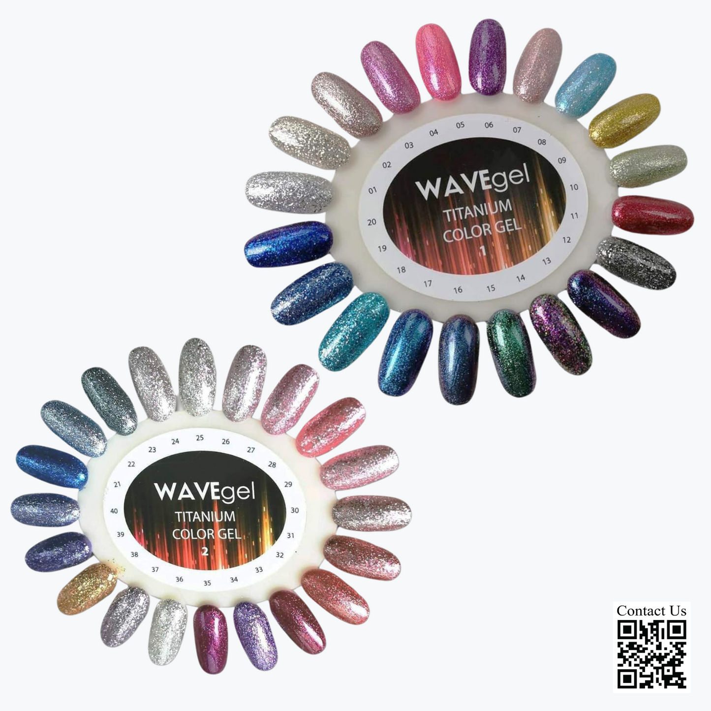 Wave Gel Gel Polish Sample Tips For Full Line, Titanium Collection, From #01 To #02 OK0522VD