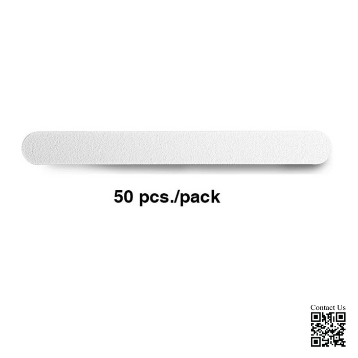Cre8tion Disposable Mini Nail File Plastic Center White, Grit 80/100, CASE (Pk: 100 packs/case)