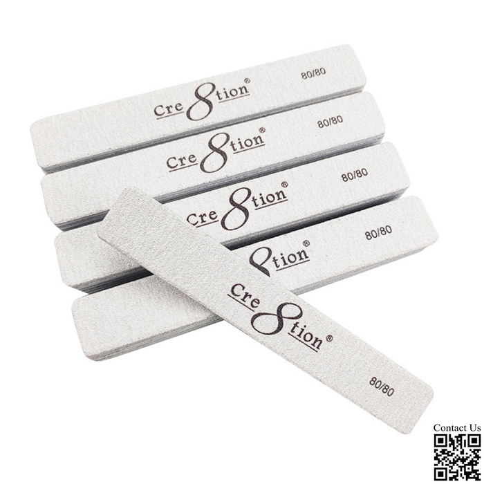 Cre8tion Premium Nail File JUMBO Zebra, Grit 180/180, CASE (Pk: 50 pcs/pack, 30 packs/case)