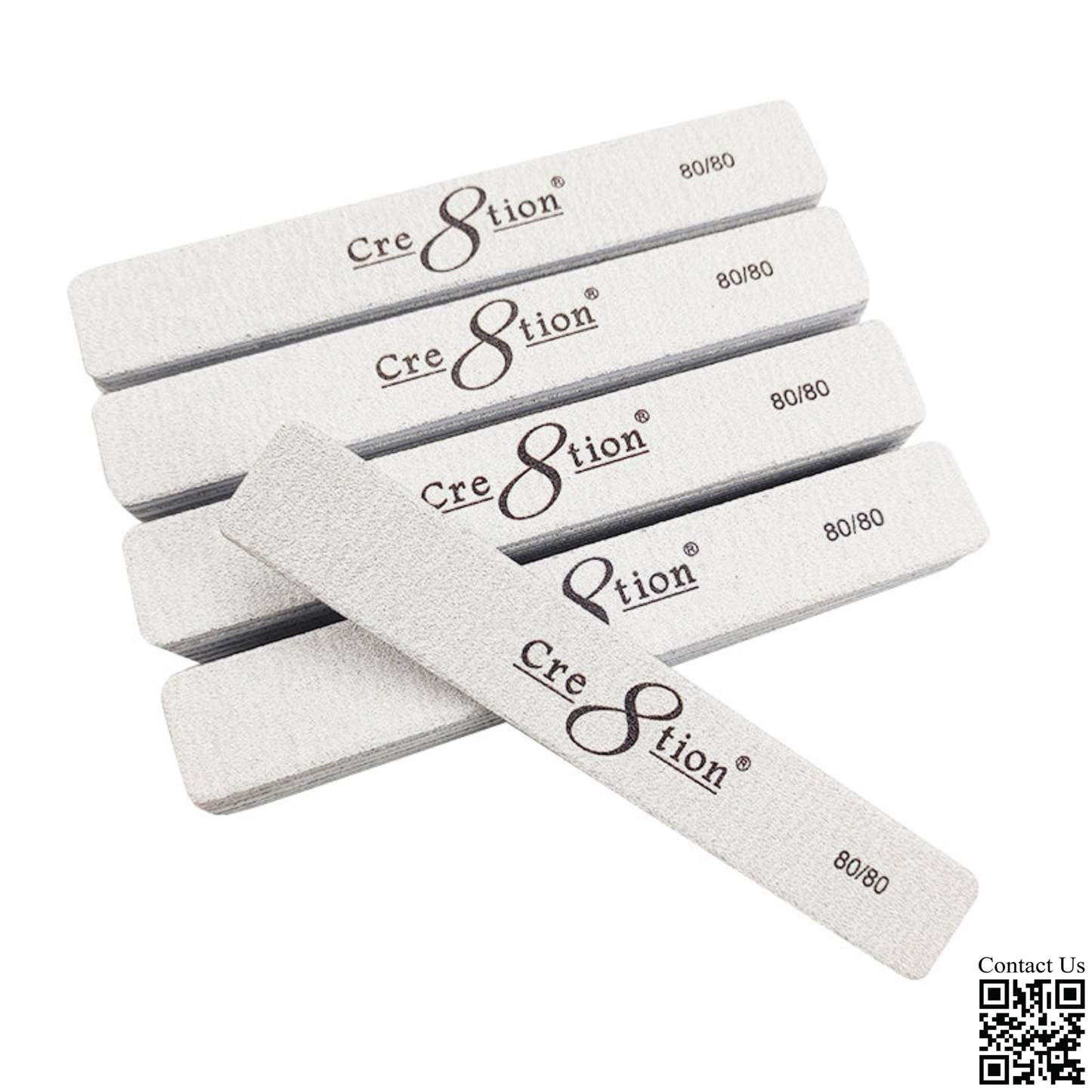 Cre8tion Premium Nail Files JUMBO ZEBRA, Grit 100/100 (Pk: 50 pcs/pack, 30 packs/case)