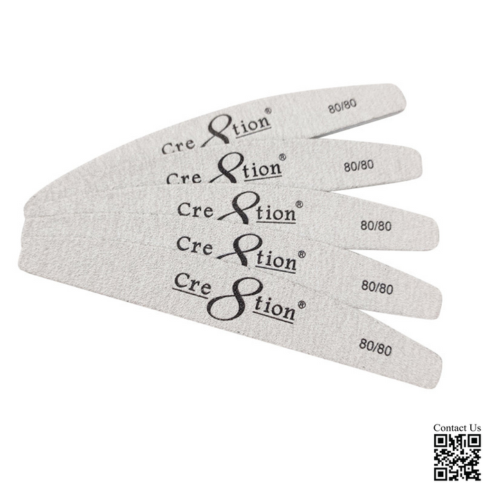 Cre8tion Premium Zebra Nail Files Harbor Bridge, Grit 80/80, CASE (Pk: 50 pcs/pack, 30 packs/case)