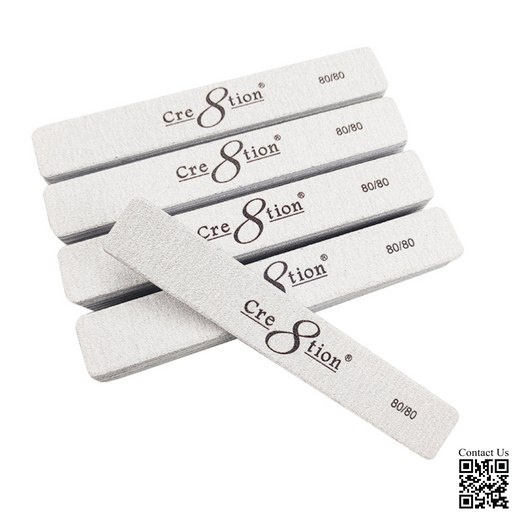 Cre8tion Premium Nail File JUMBO Zebra, Grit 80/80, CASE (Pk: 50 pcs/pack, 30 packs/case)