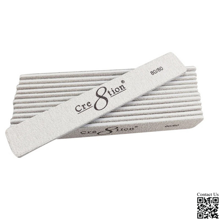Cre8tion Premium Nail File JUMBO Zebra, Grit 100/100, CASE (Pk: 50 pcs/pack, 30 packs/case)