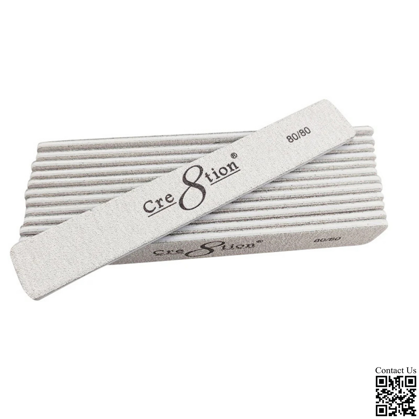 Cre8tion Premium Nail Files JUMBO ZEBRA, Grit 80/80 (Pk: 50 pcs/pack, 30 packs/case)